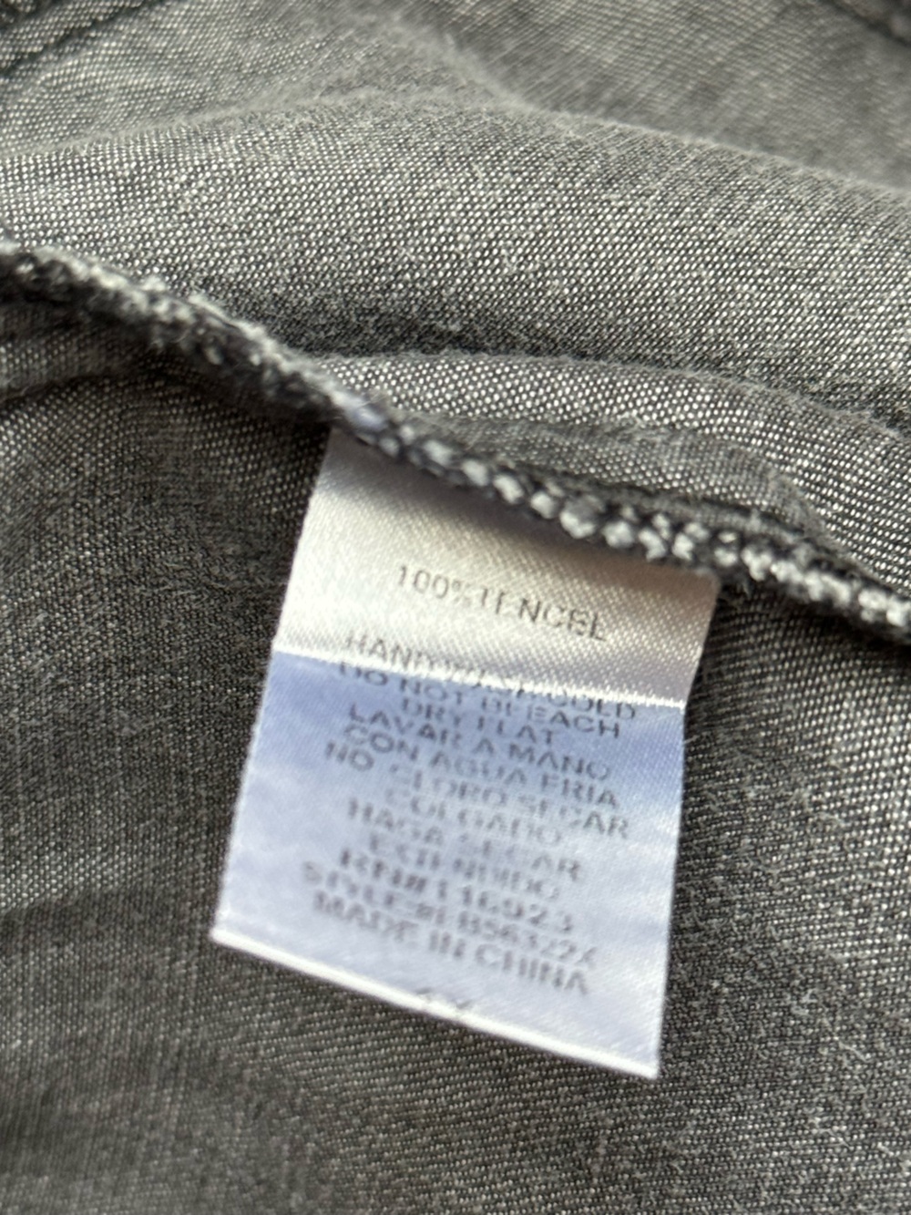Easel - Washed Distressed Drawstring Elastic Waist Gray Grey Wide Leg Pant - 1X - Picture 14 of 14